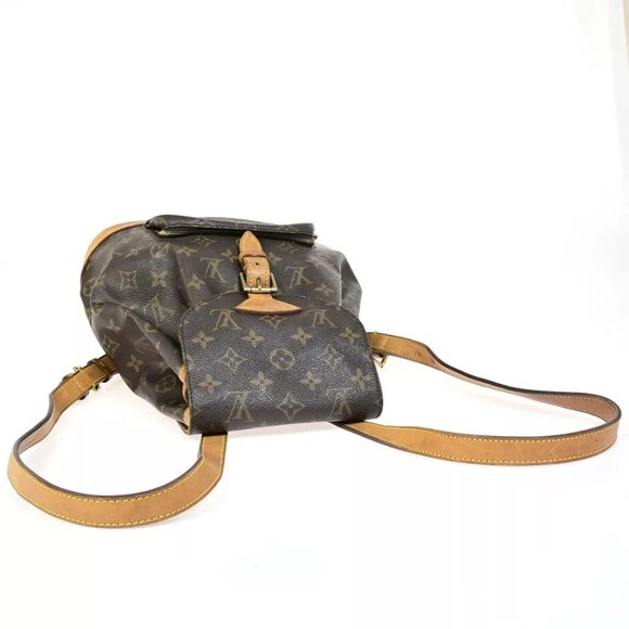 LOUIS VUITTON Montsouris MM Backpack Bag Monogram Leather Brown main image 14